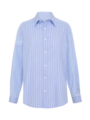 Sky contrast stripe shirt