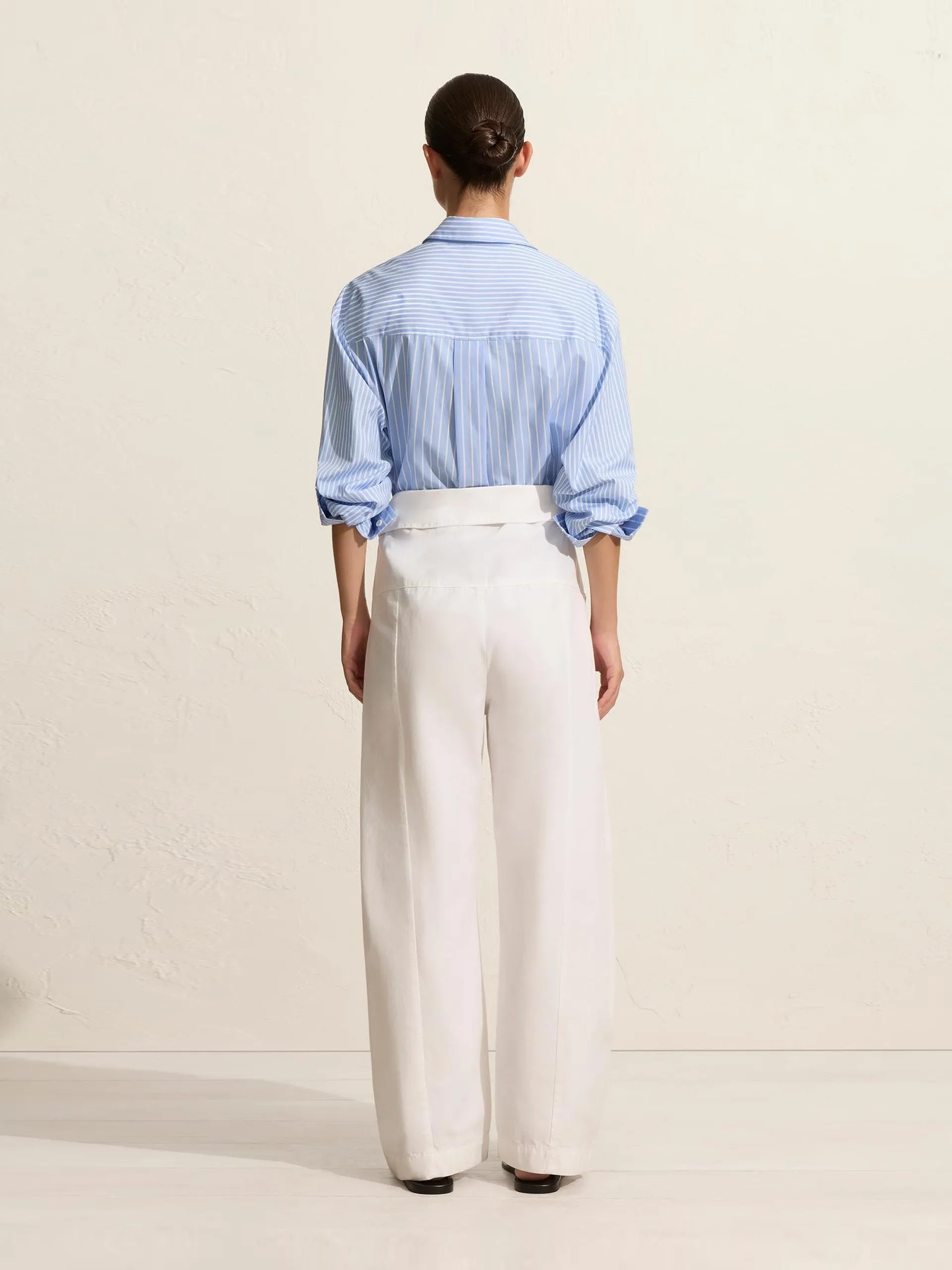 Sky contrast stripe shirt