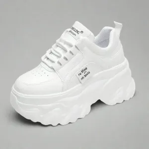 Spring Autumn Sneakers for Women | Thick PU Leather Shoes