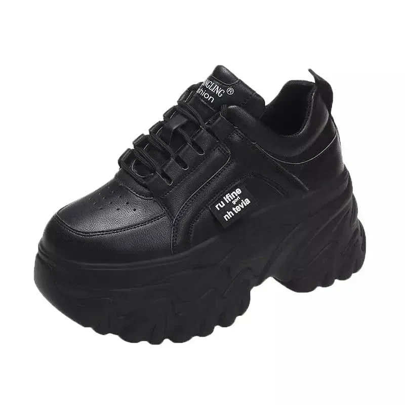 Spring Autumn Sneakers for Women | Thick PU Leather Shoes