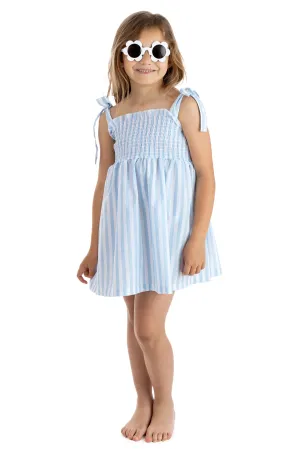 SS25 Meia Pata Girls Blue & White Beach Dress