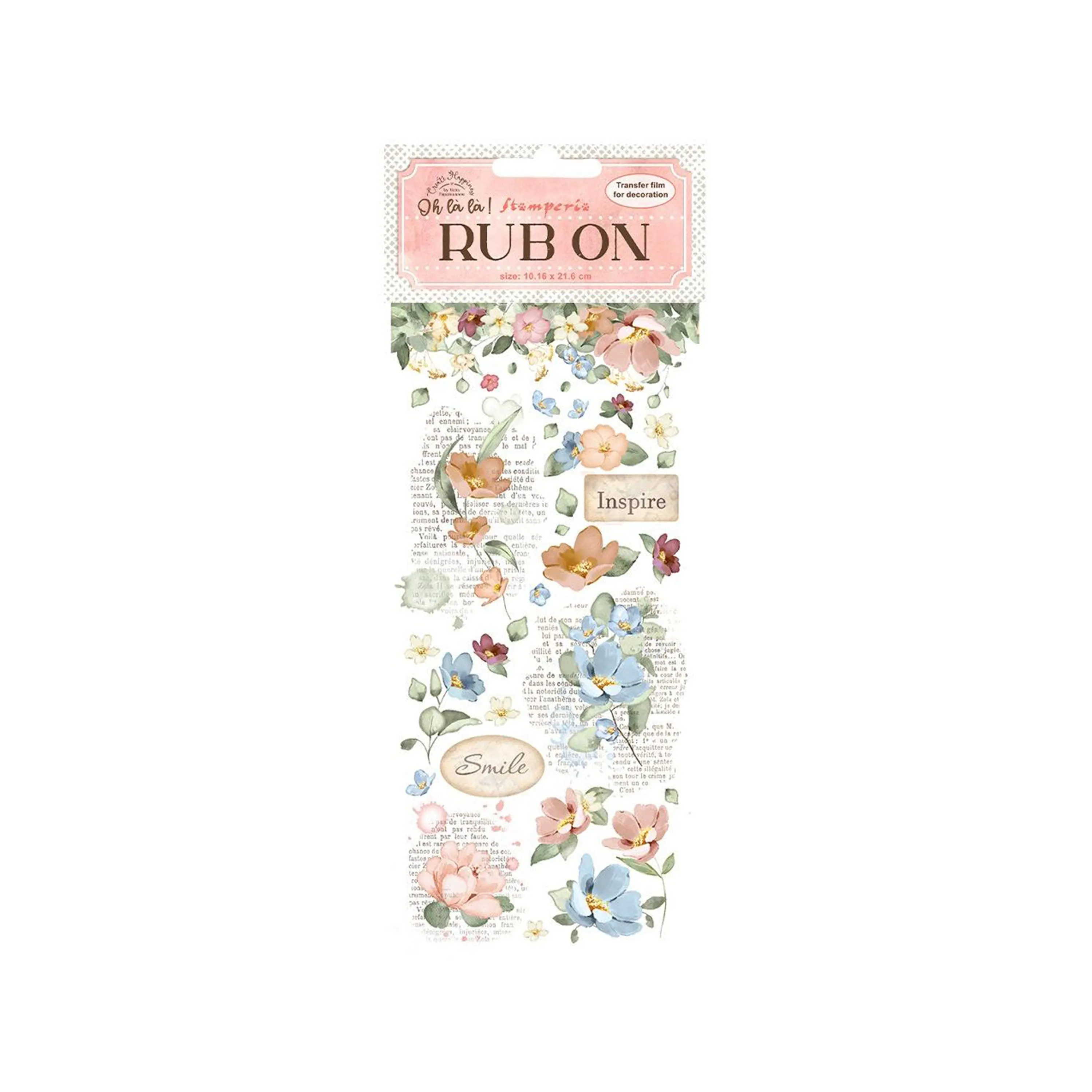 Stamperia Rub-On -  Oh La La Inspire, Flowers