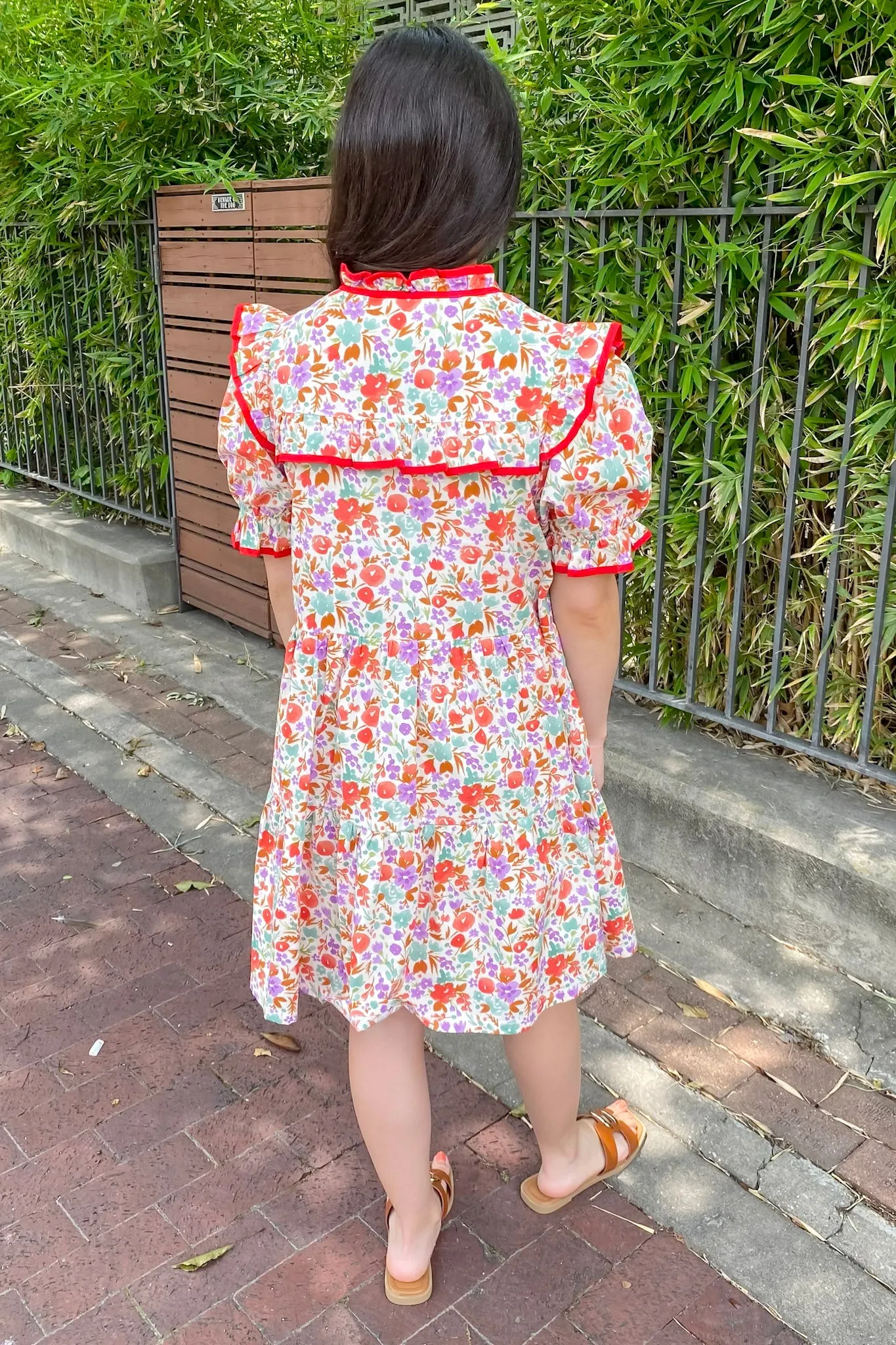 Stay Away Petal Print Red Dress