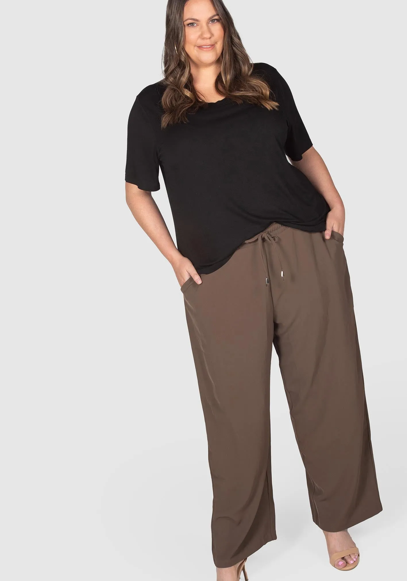 Stella Wide Leg Pant - Mocha