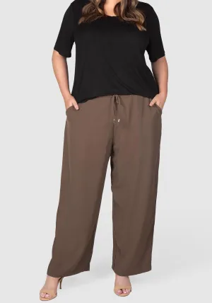 Stella Wide Leg Pant - Mocha