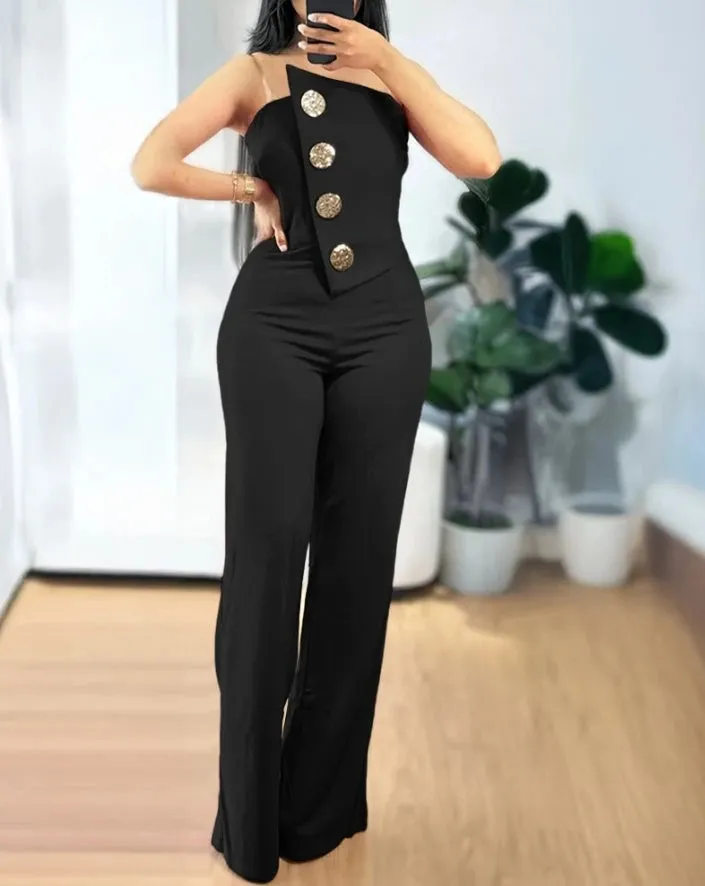 Strapless High Waist Jumpsuit