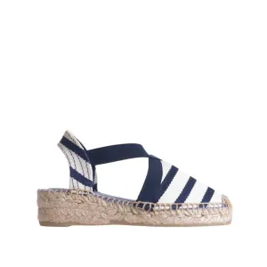 Striped Cotton Blend Wedge Espadrille for Kids - Edita-BR