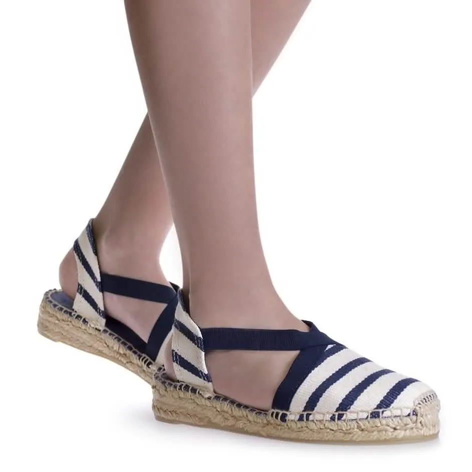 Striped Cotton Blend Wedge Espadrille for Kids - Edita-BR