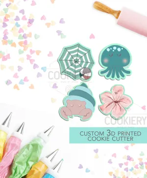 Summer Beach Mini Cookie Cutter Set - Mini Beach Cookie cutter Set - 3D Printed Cookie Cutter - TCK29118 - Set of 4