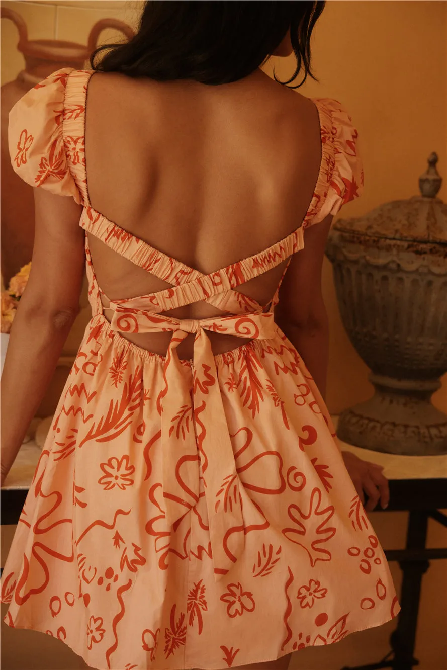 Sunset Scenes Mini Dress Orange