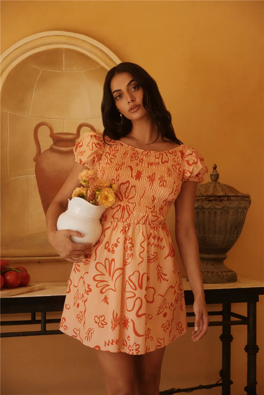 Sunset Scenes Mini Dress Orange