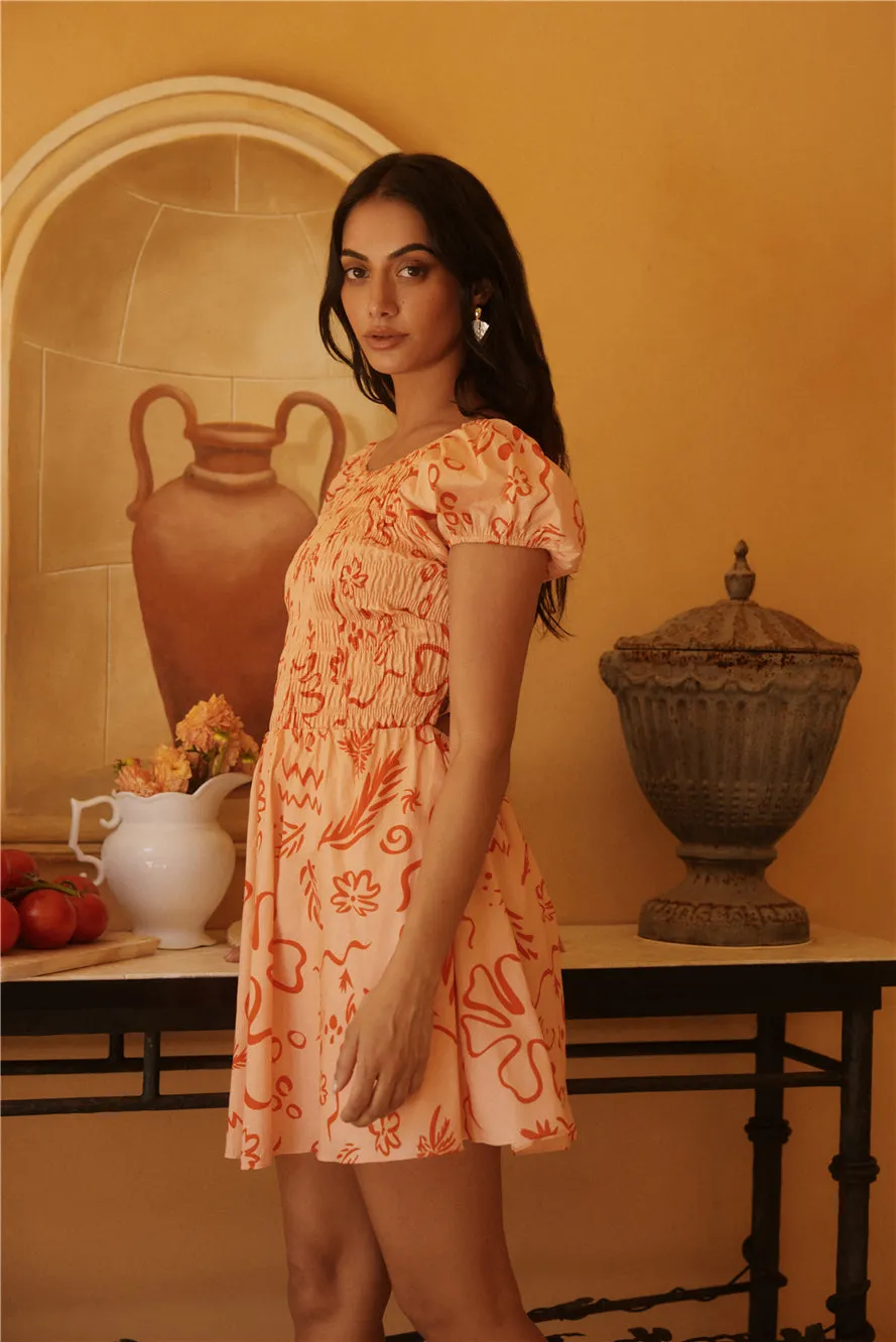 Sunset Scenes Mini Dress Orange