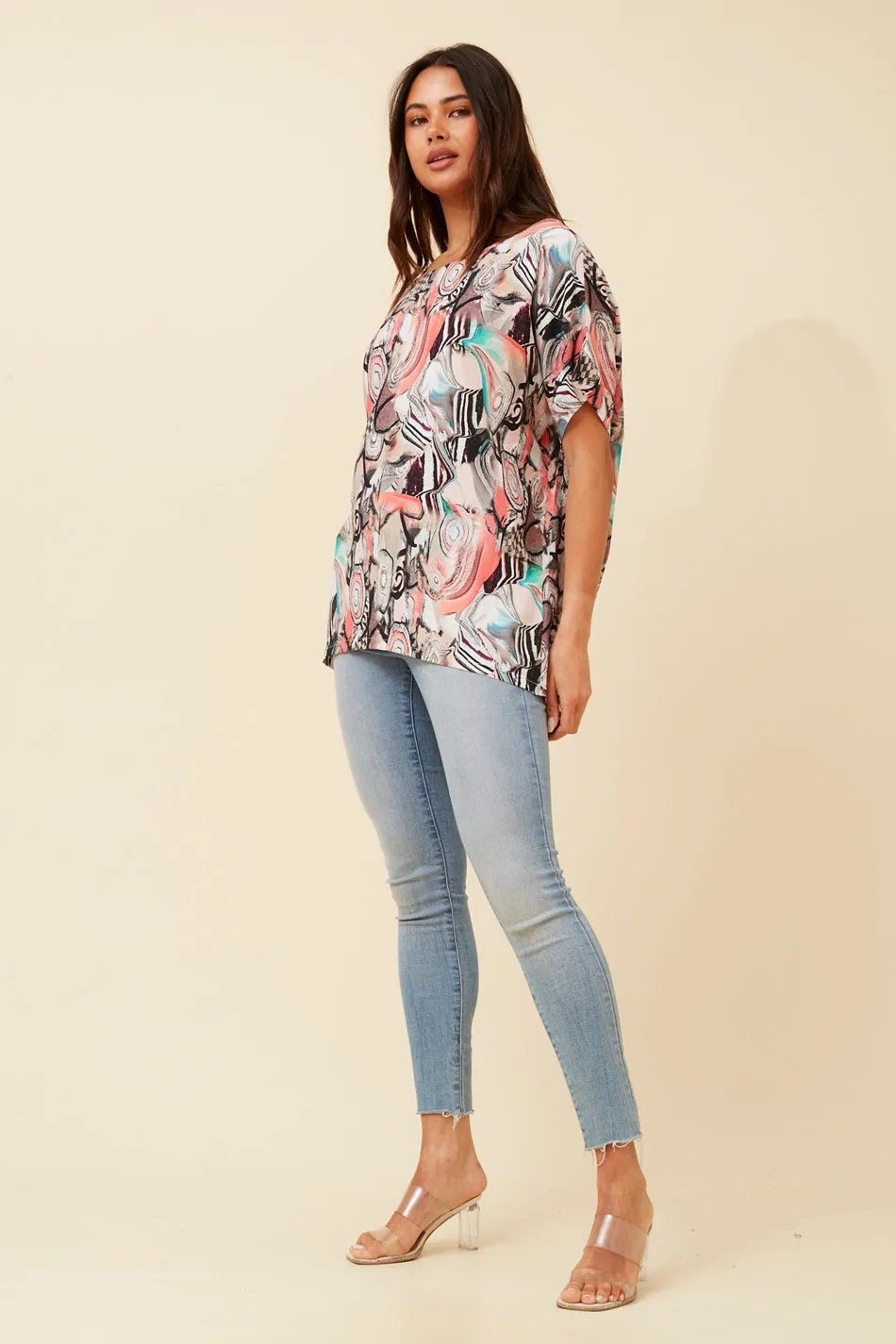 SYLVIE ABSTRACT SHELL TOP