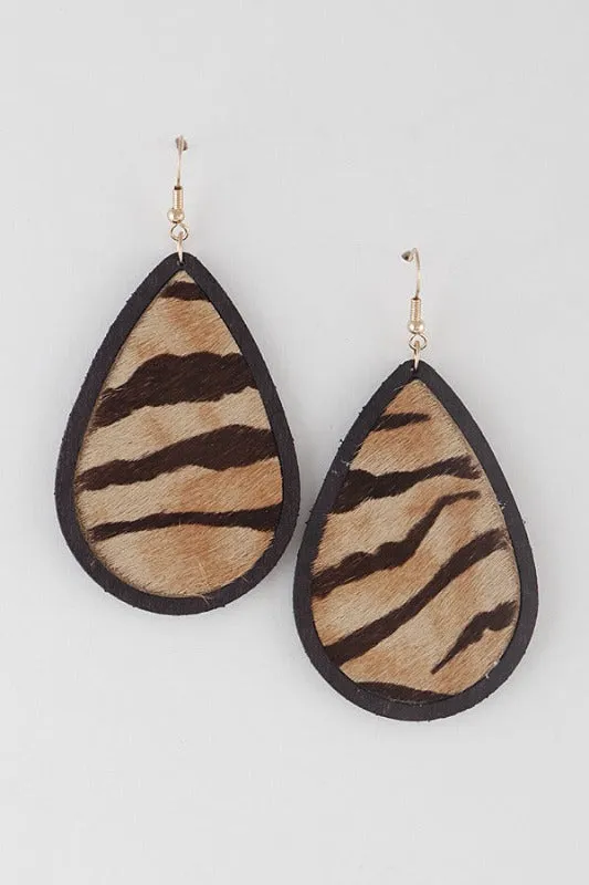 Tiger Stripe Teardrop Earrings