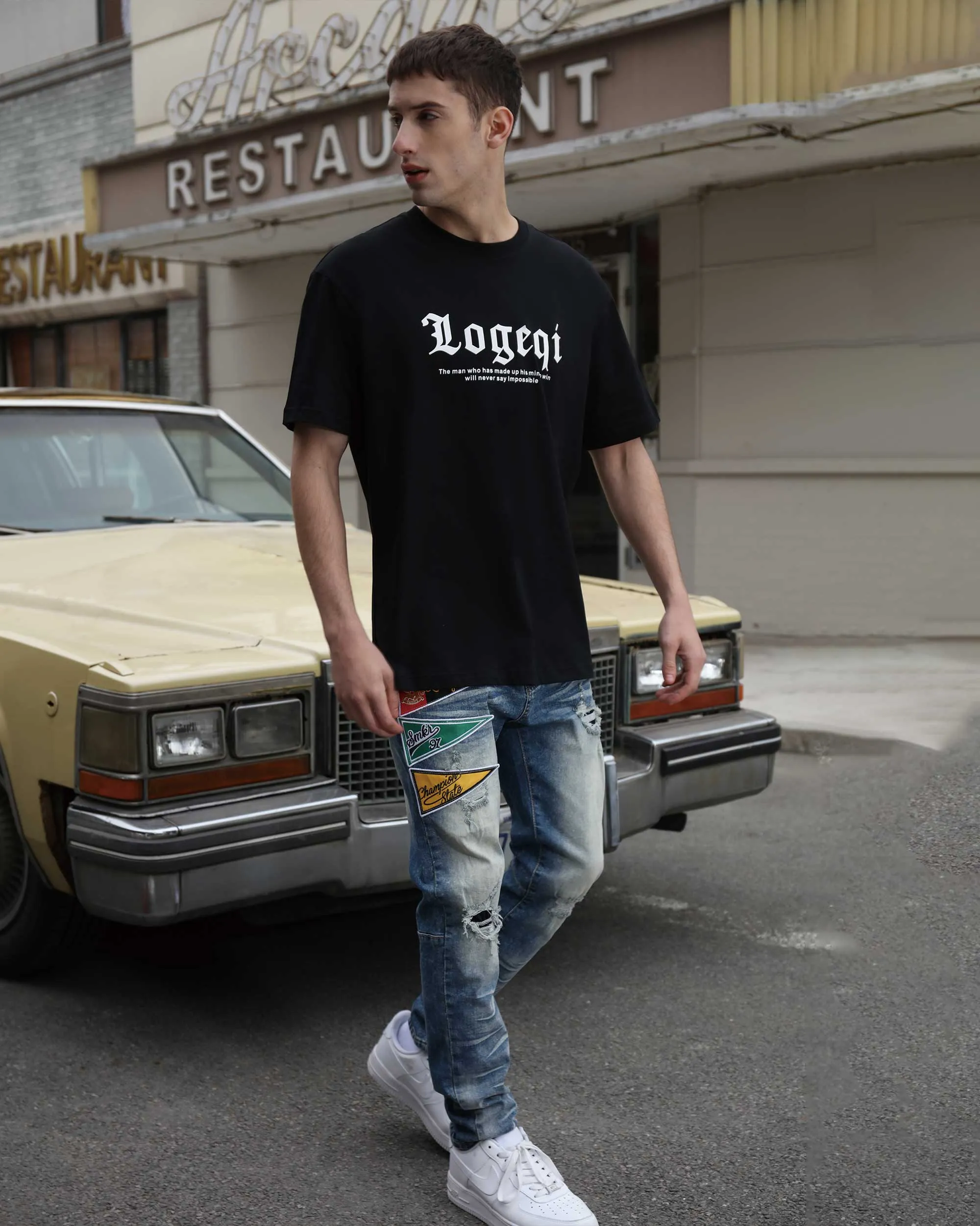 Trendy Logo Print Tee-Mexico Local Delivery