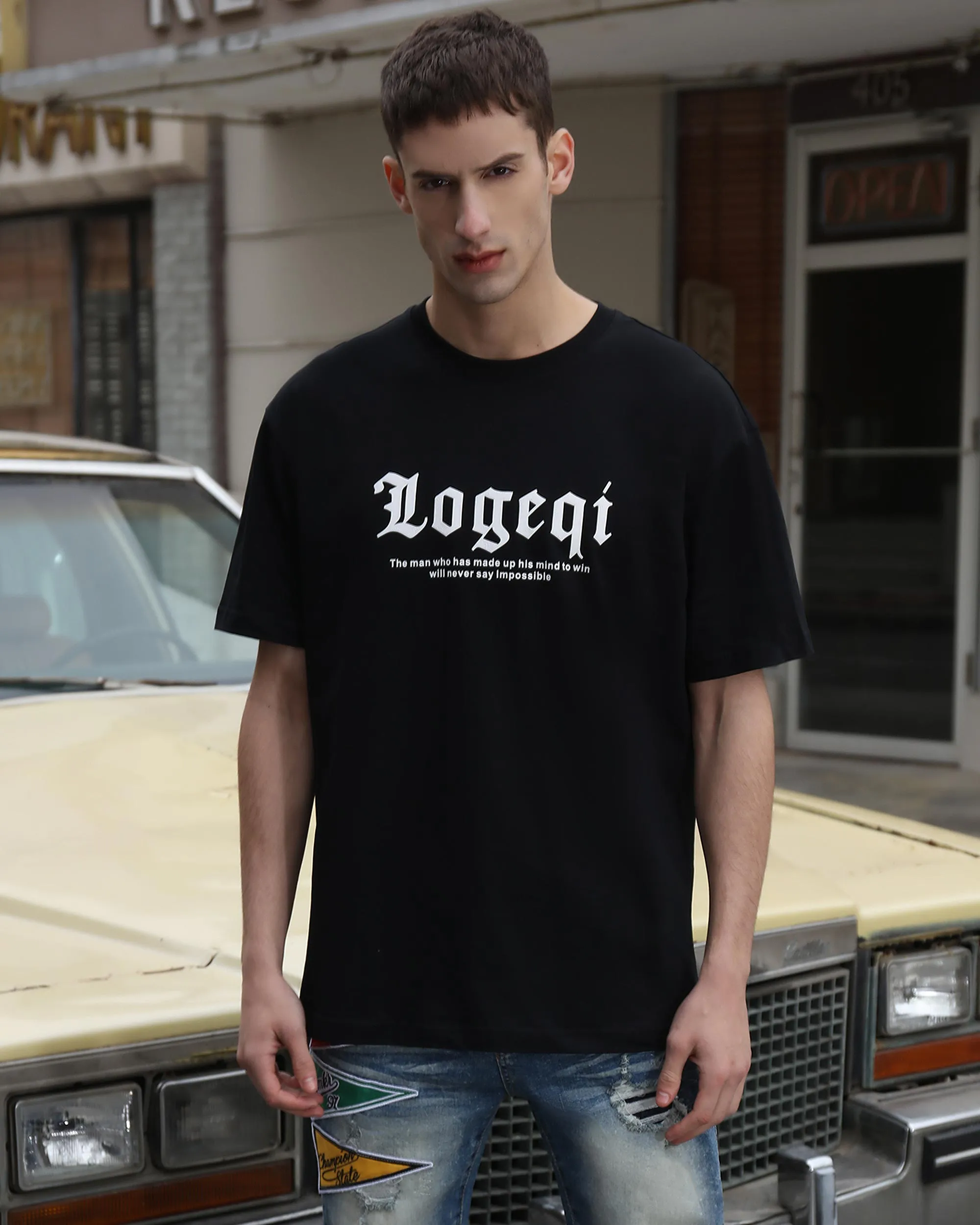 Trendy Logo Print Tee-Mexico Local Delivery