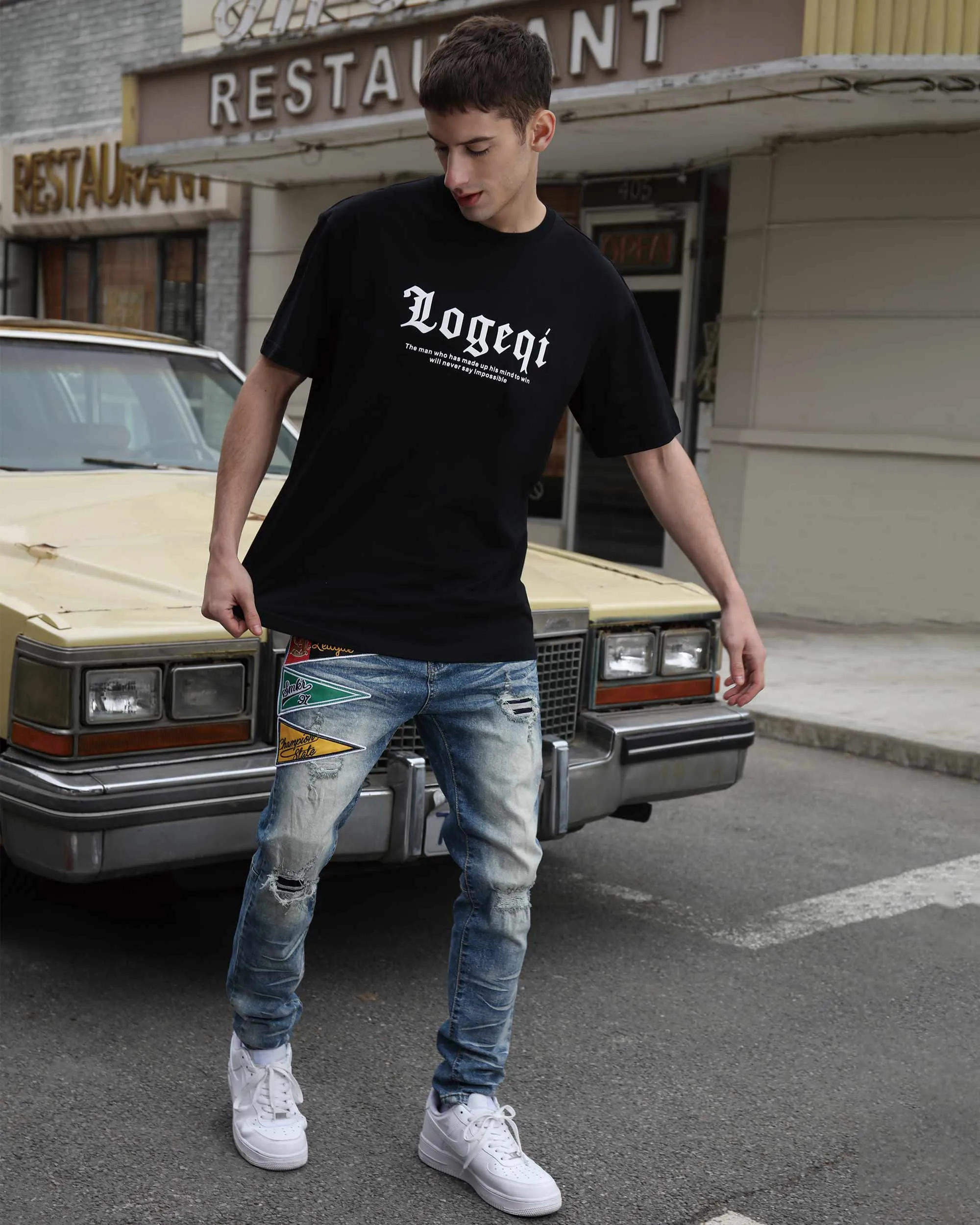 Trendy Logo Print Tee-Mexico Local Delivery