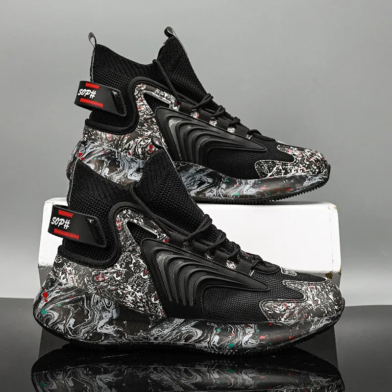 Trendy Men's Shoes Blade Sneakers Men's Basketball High Top Shoes