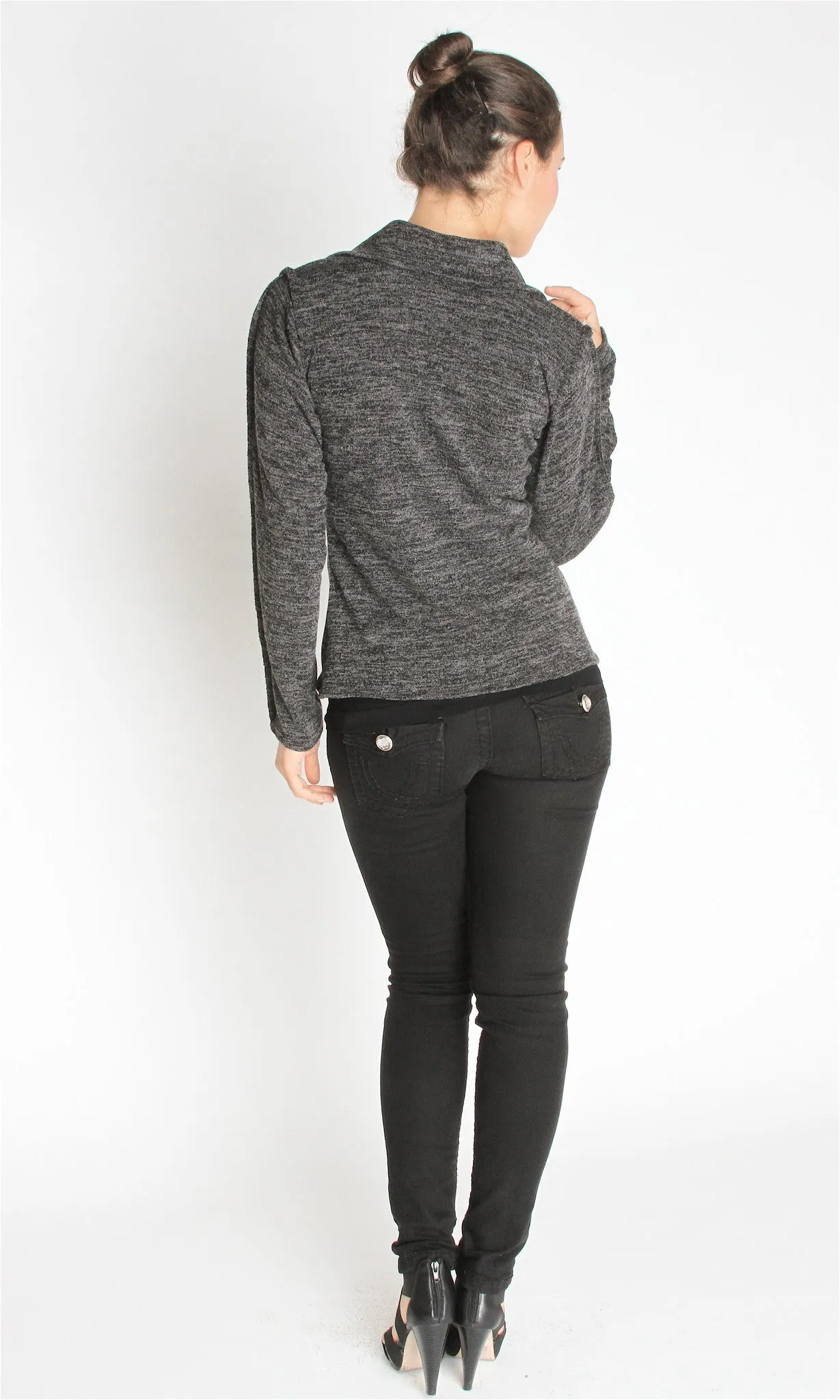 V Neck Sweater Jacket