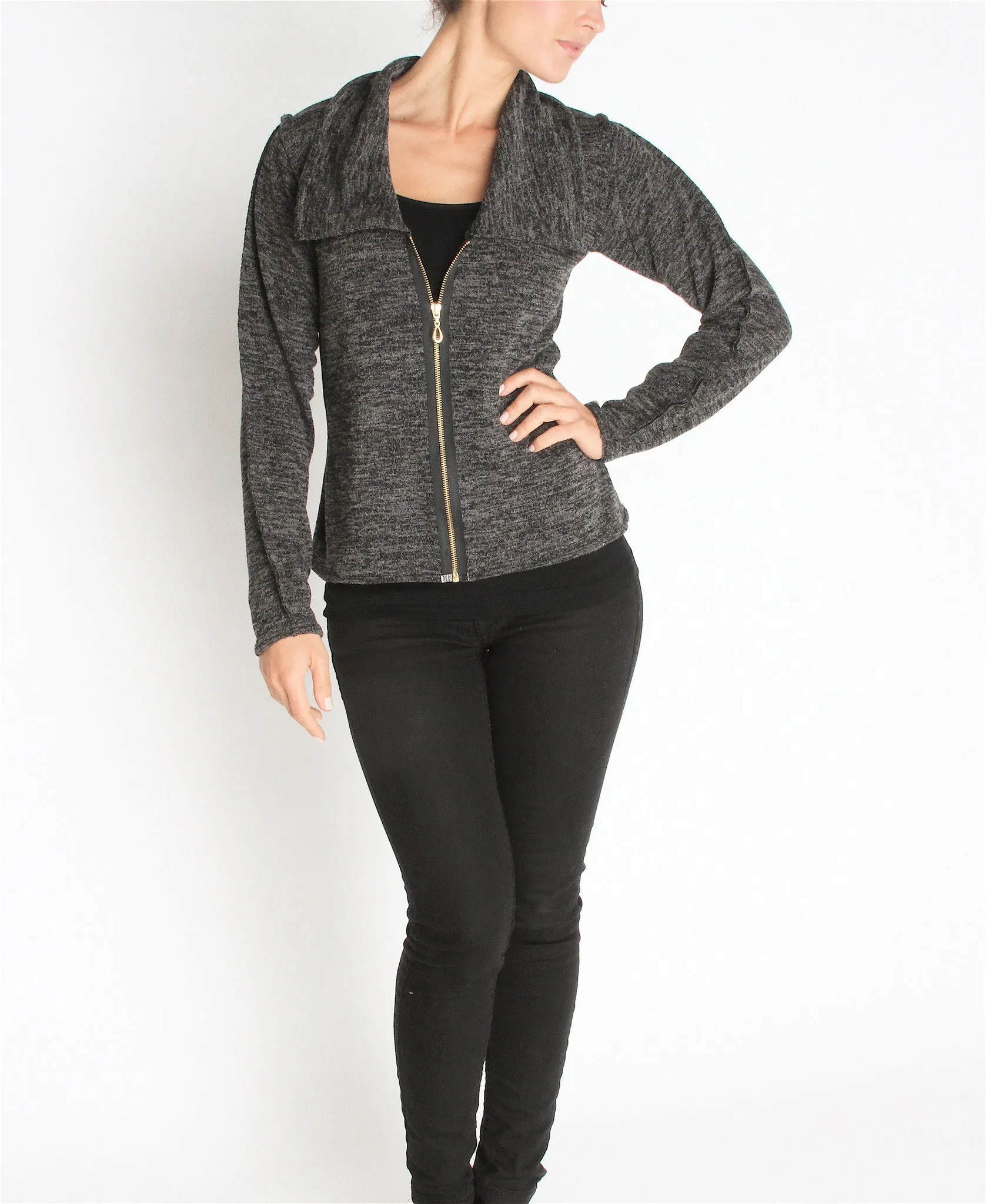V Neck Sweater Jacket