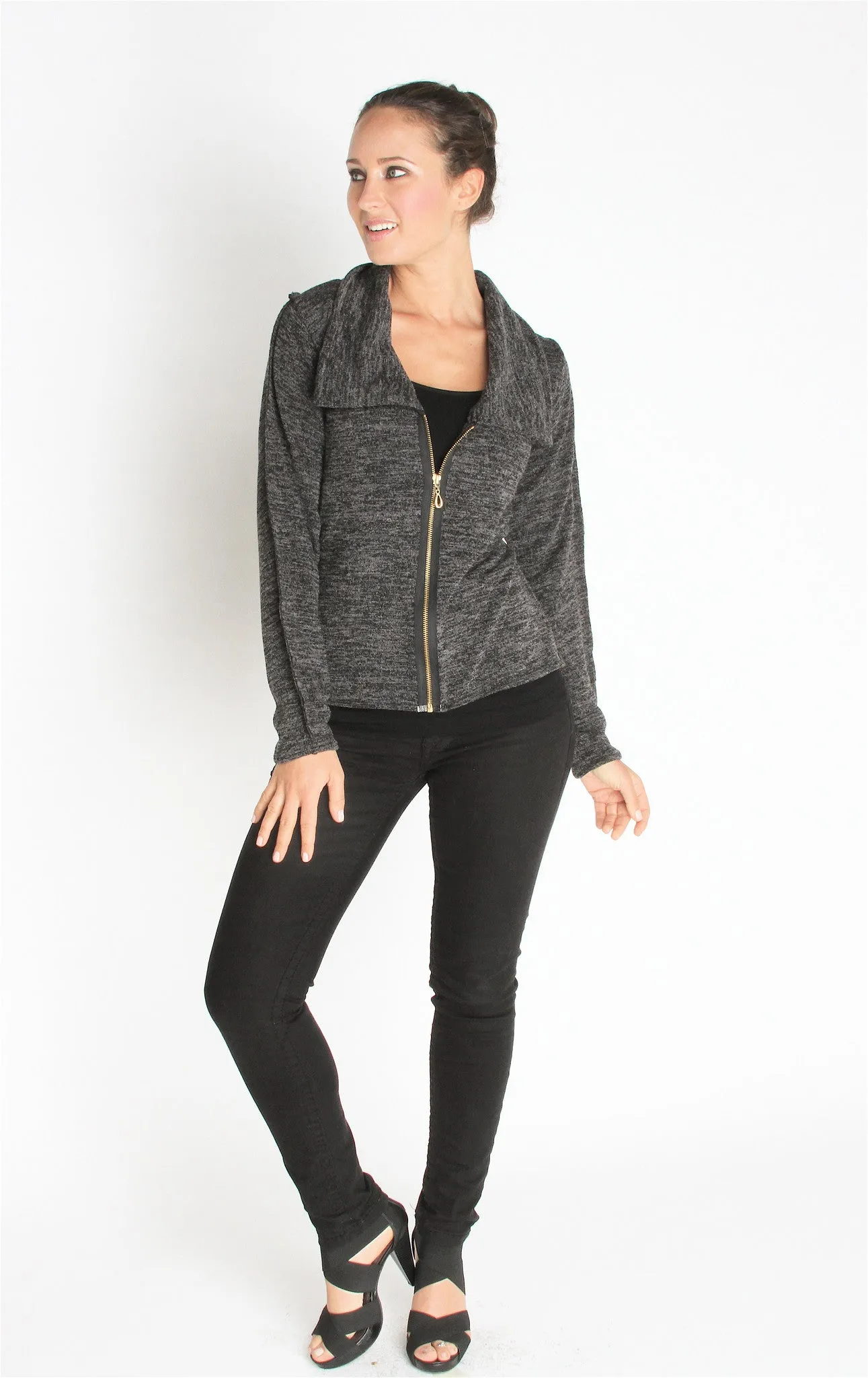 V Neck Sweater Jacket