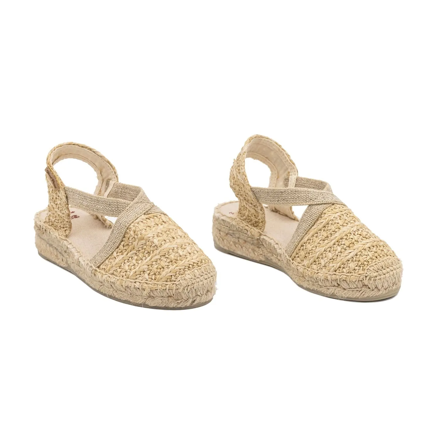 Vegan Mulricolored Raffia Sandals For Kids - Edita-NZ