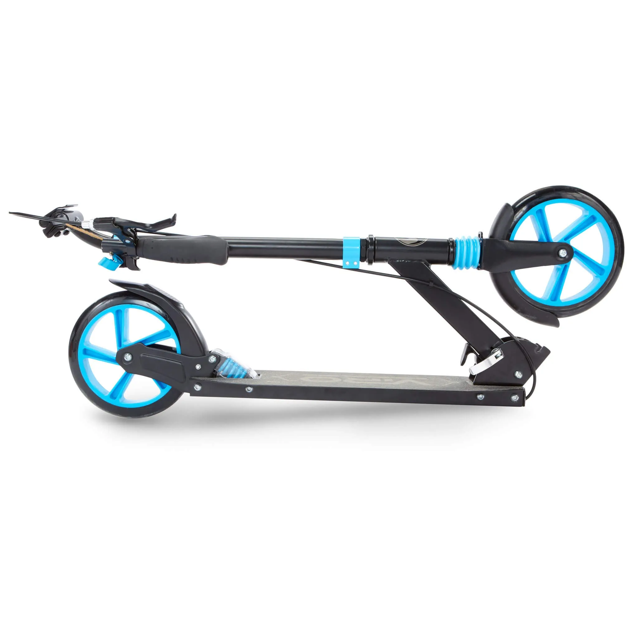 VIRO Rides Sport Runner Folding Kick Scooter - Black and Blue