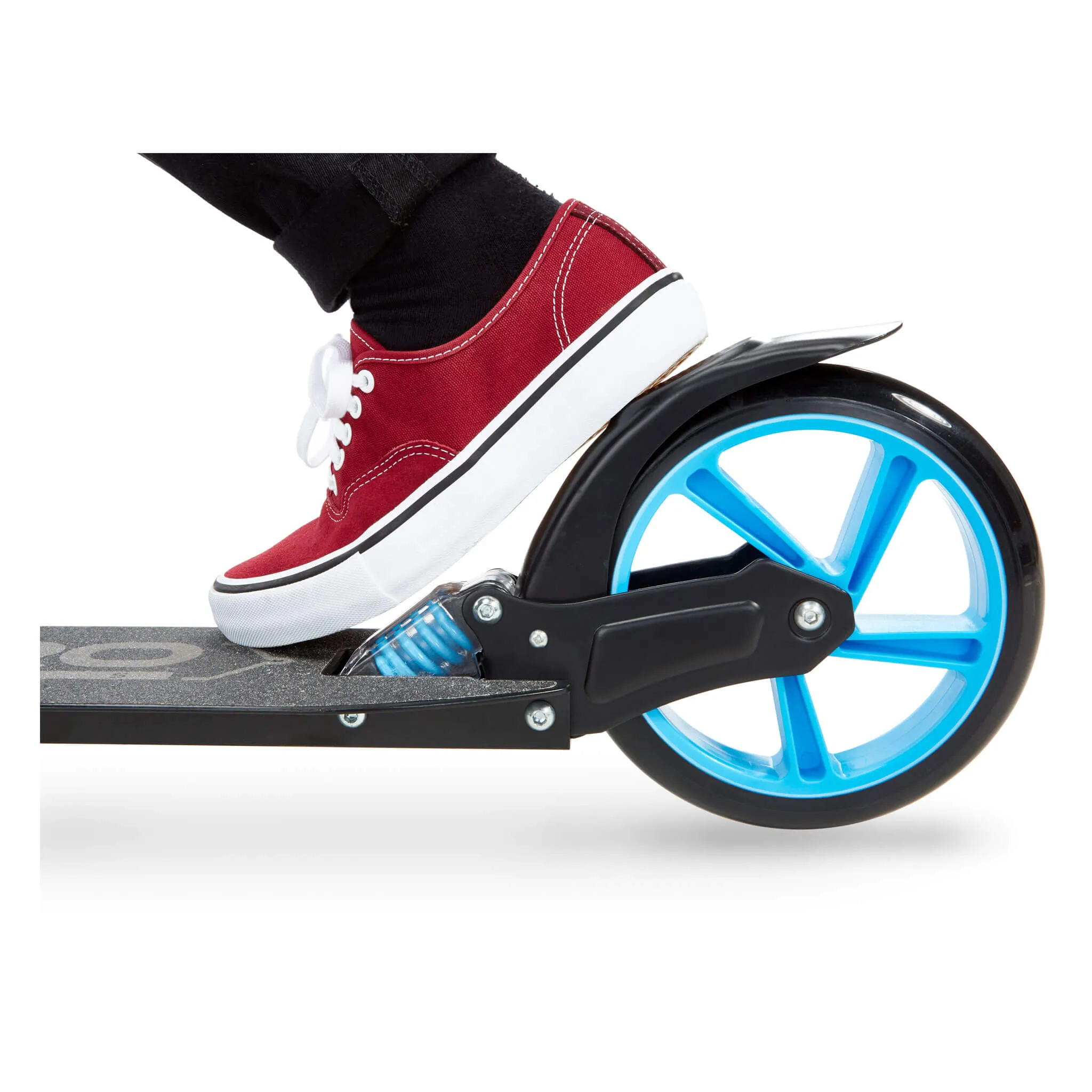 VIRO Rides Sport Runner Folding Kick Scooter - Black and Blue