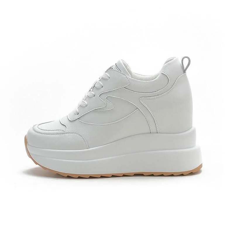 Wedge White Platform Sneakers for Women
