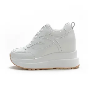 Wedge White Platform Sneakers for Women