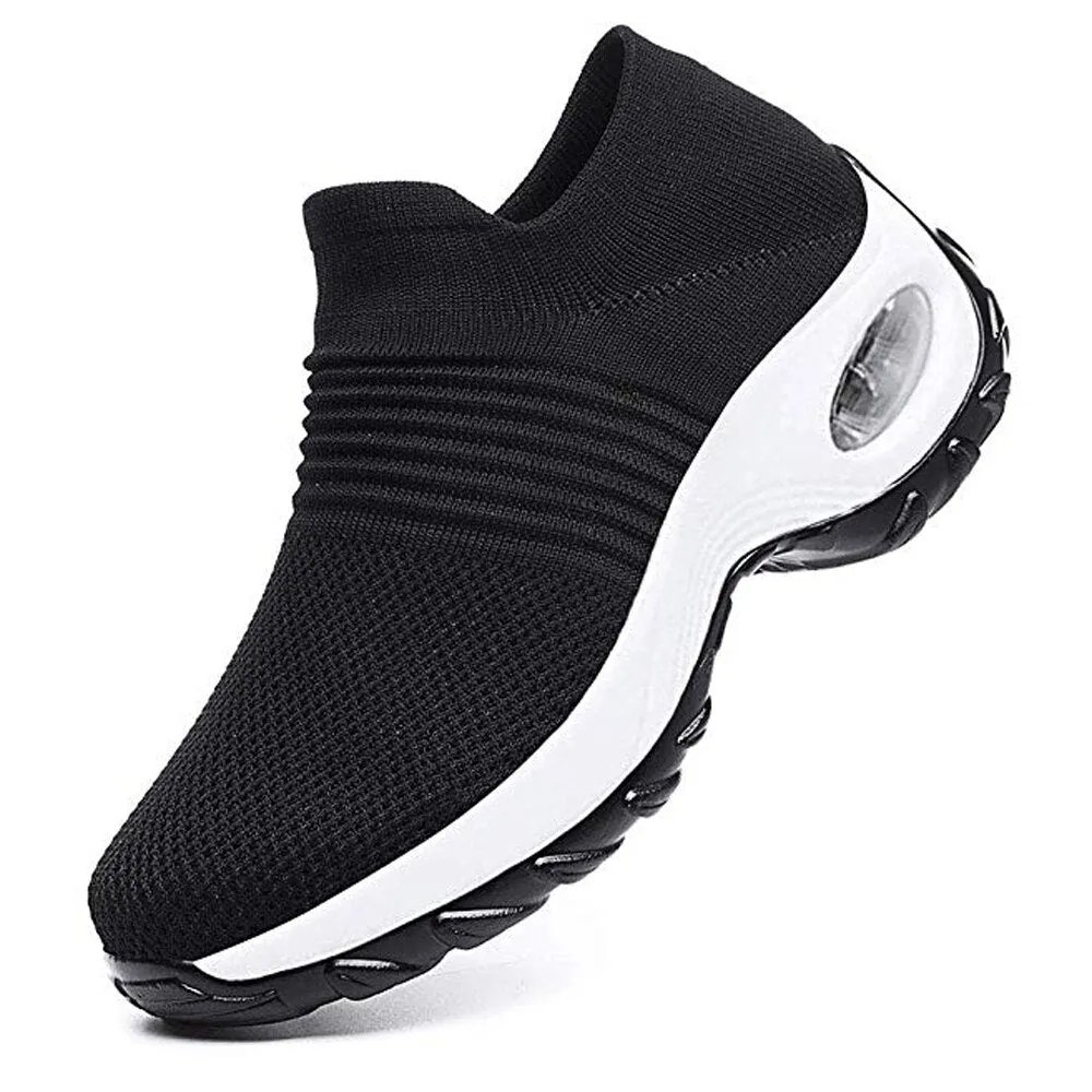 Women Flat Slip on Platform Breathable Mesh Sock Sneakers Shoes