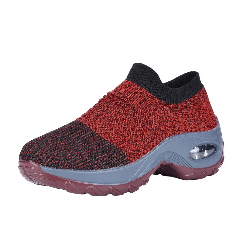 Women Flat Slip on Platform Breathable Mesh Sock Sneakers Shoes
