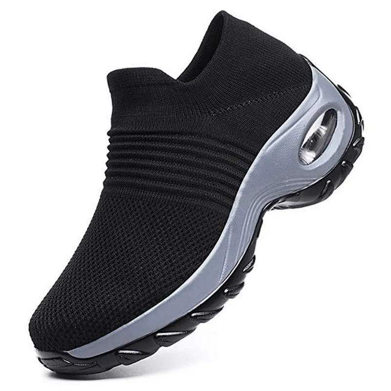 Women Flat Slip on Platform Breathable Mesh Sock Sneakers Shoes