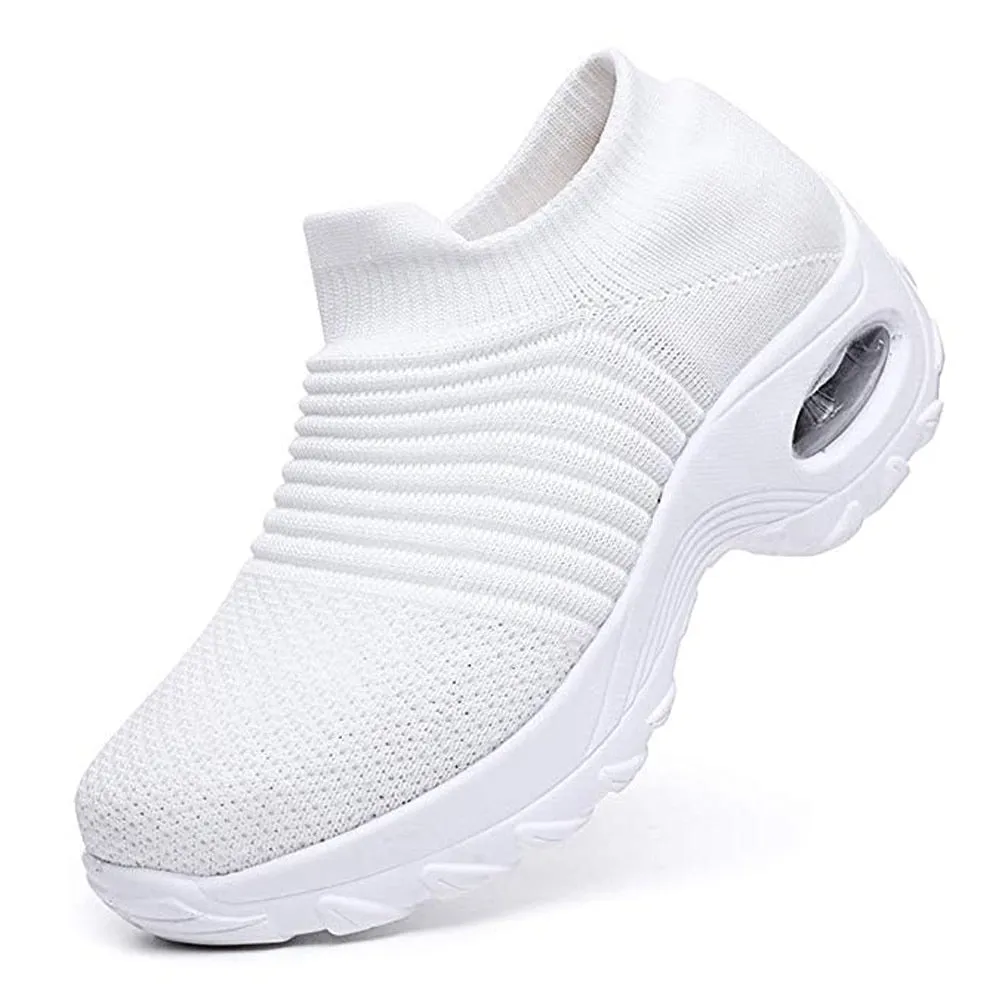 Women Flat Slip on Platform Breathable Mesh Sock Sneakers Shoes