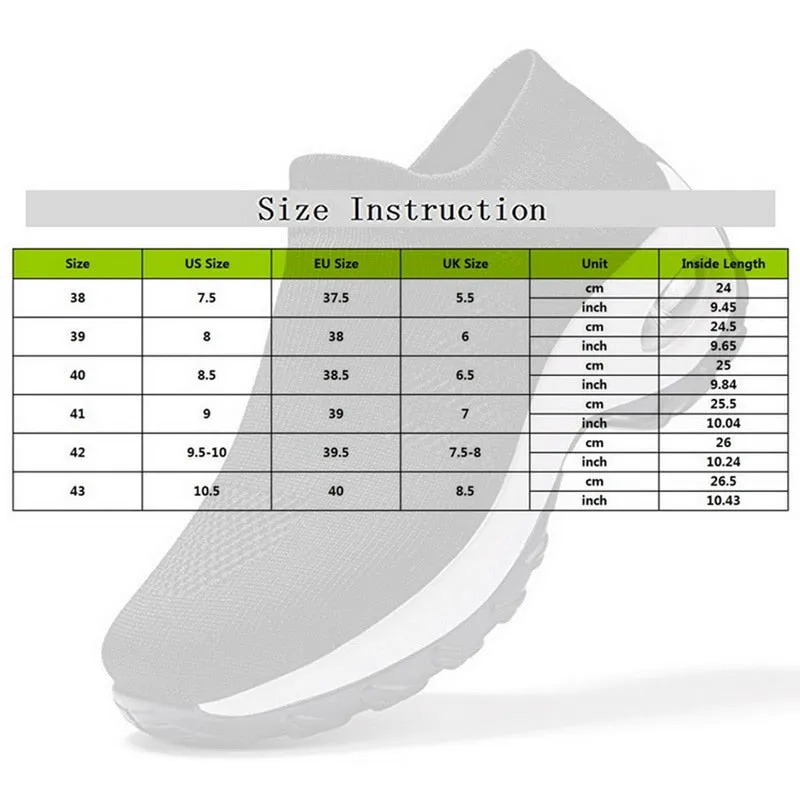 Women Flat Slip on Platform Breathable Mesh Sock Sneakers Shoes