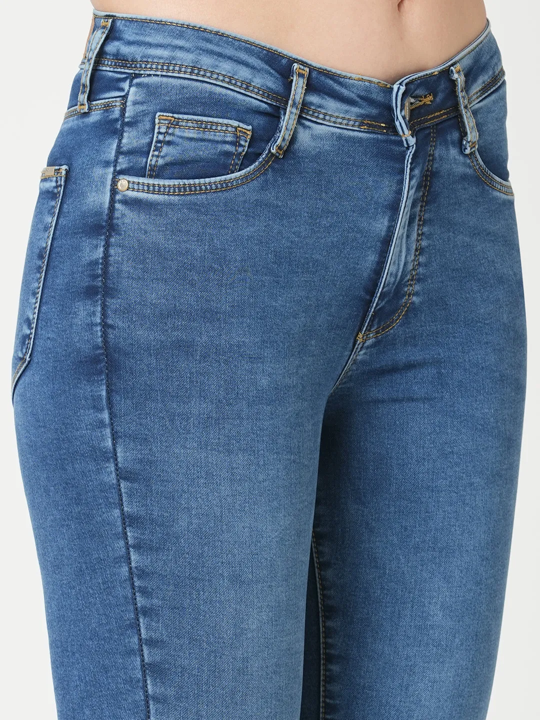 Women Light Blue High-Rise Skinny Jeans