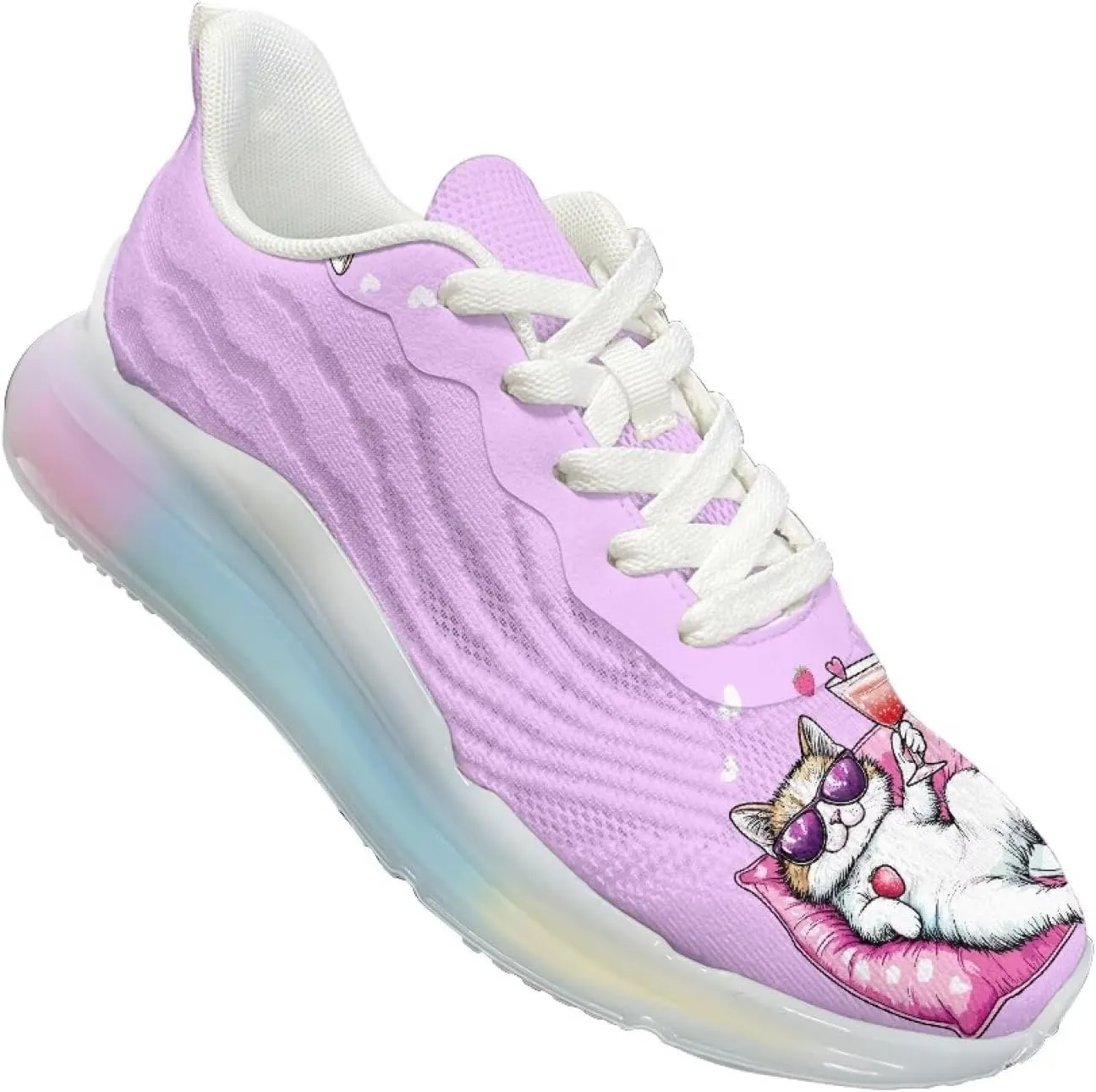 Womens Air Cushion Running Shoes Animal Print Sports Shoes Non Slip Breathable Athletic Tennis Gym Sneakers US 6-11