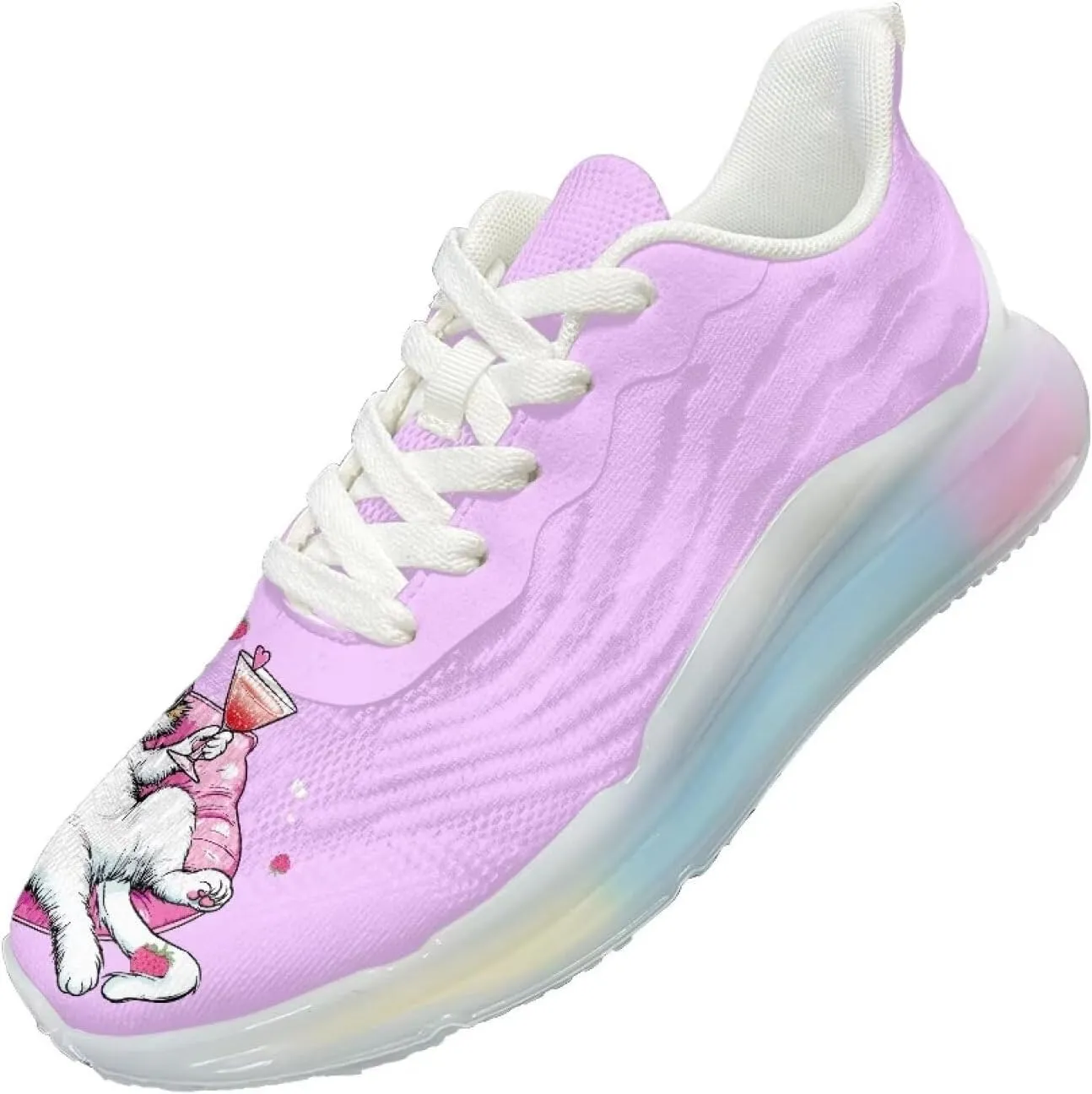 Womens Air Cushion Running Shoes Animal Print Sports Shoes Non Slip Breathable Athletic Tennis Gym Sneakers US 6-11