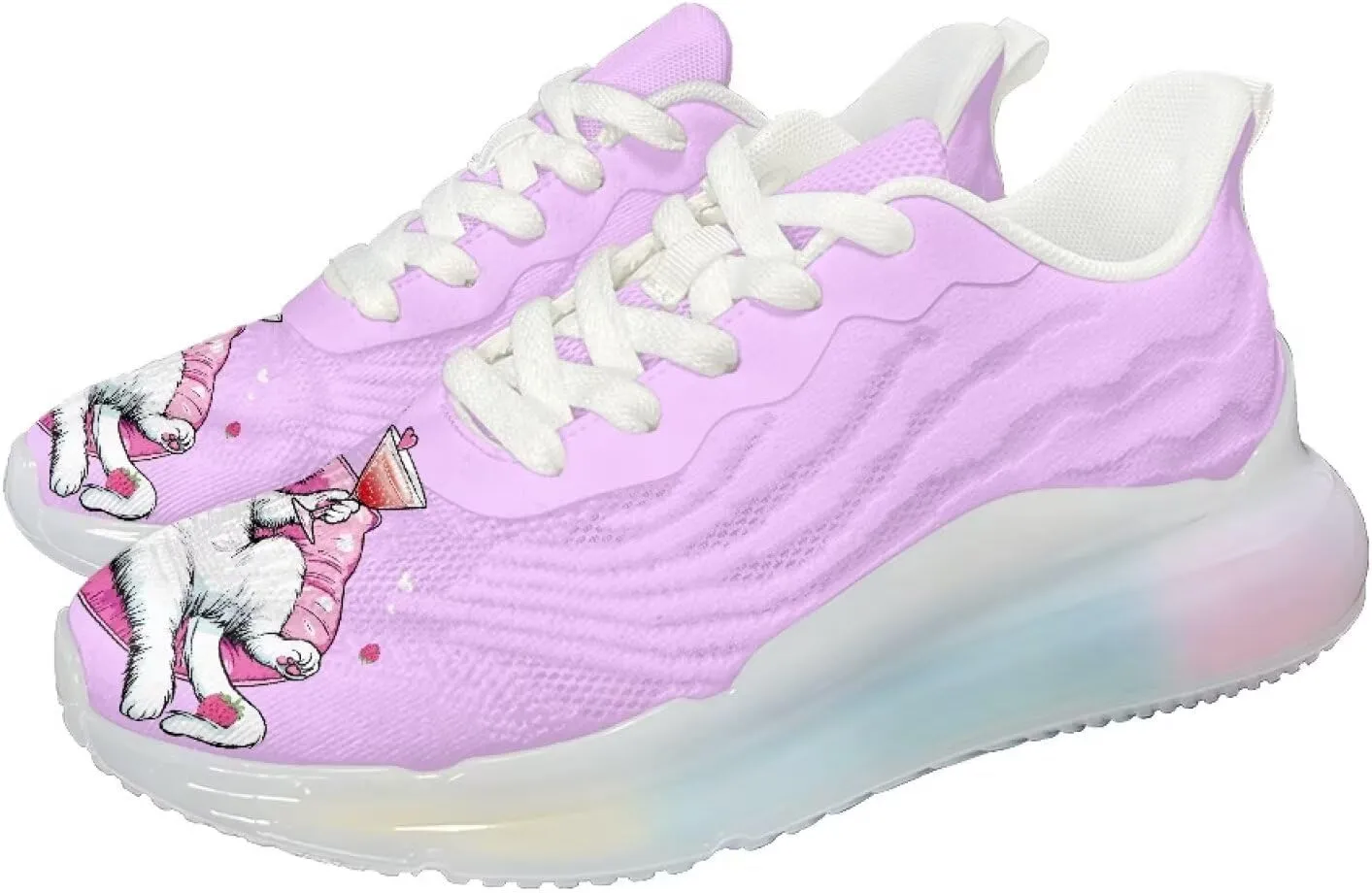 Womens Air Cushion Running Shoes Animal Print Sports Shoes Non Slip Breathable Athletic Tennis Gym Sneakers US 6-11