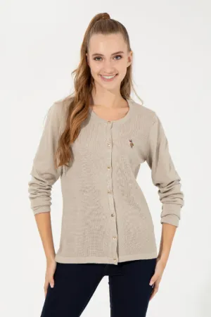 Womens Basic Knitwear Stone Melange
