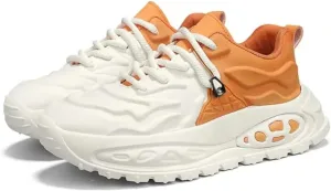 Womens Fashion Leather Platform Lace Up Sneakers Casual Lightweight Non-Slip Walking Sport Workout Work Tennis Shoes