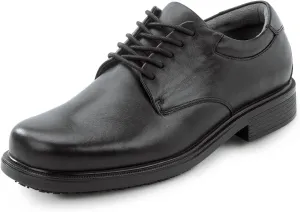 Works Men's, Huron, Black, Dress Style, MaxTrax Slip Resistant, Soft Toe Work Shoe (12.0 W)