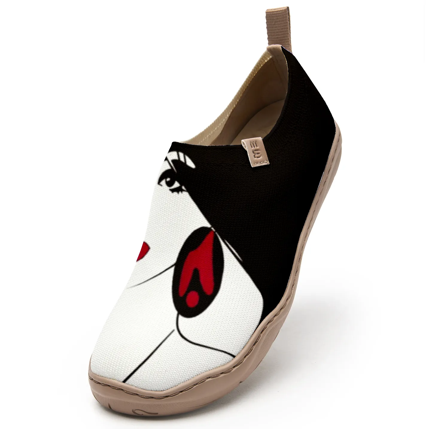 Yiume Women's Art Slip-On Shoes Comfortable Breathable Knit Casual Footwear,Monochrome Portraits